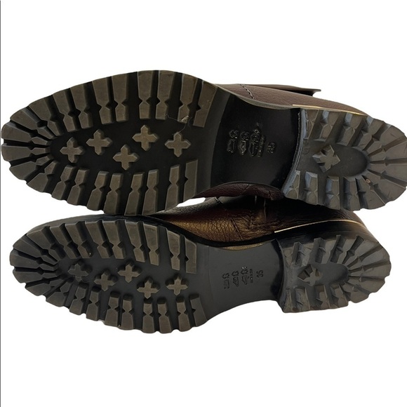 ROBERTO FESTA Brown Leather Lug Sole Riding Boots - Picture 6 of 8